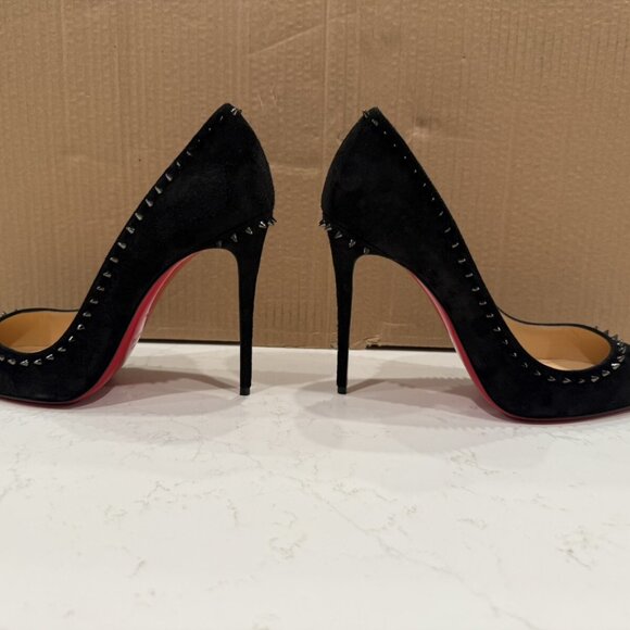 Christian Louboutin Anjalina 100 Black Veau Velours - Picture 5 of 13